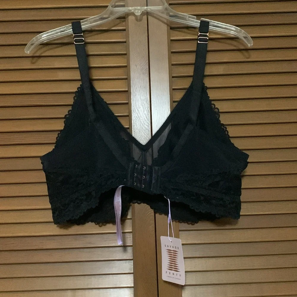NWT Savage X Fenty Black Lace Mesh Sexy Bralette 3X